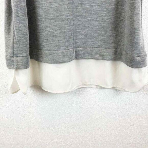 J. Crew Sleeveless Top Womens Large Gray‎ Lightweight Silky Hem Peek a Boo Back - Picture 4 of 7